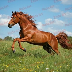 Digital Art Ai Image Picture Photo Wallpaper for Desktop Background Red Horse
