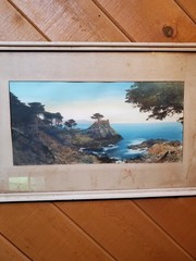 Antique Art Deco Hand Tinted Photograph 10″X20″ Inch Frame Is 17X27″ Inch