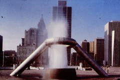 Vintage Art History 35mm Glass Slide Isamu Noguchi Dodge Memorial Fountain 1975