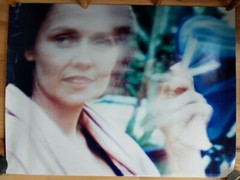 30″ X 40″ Blue art Photograph Of Rachael Blake lady smoking In Lantana