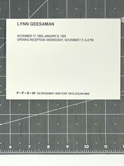 Lynn Geesaman 1994 Art Show Announcement Card – PPOW Gallery NYC Photography