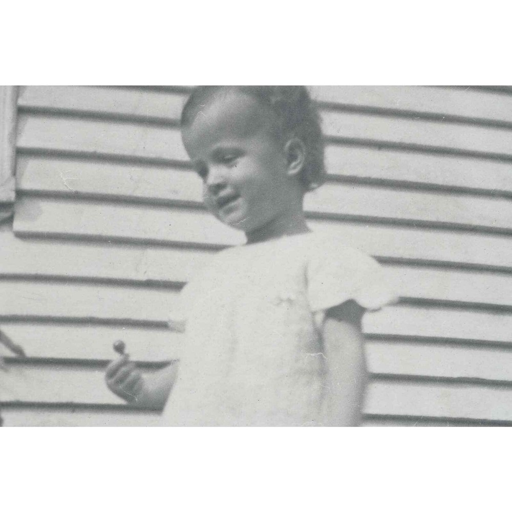 1937 Photo Small Girl, Monica With Sucker, Or Lollipop In Hand, Smile On Face