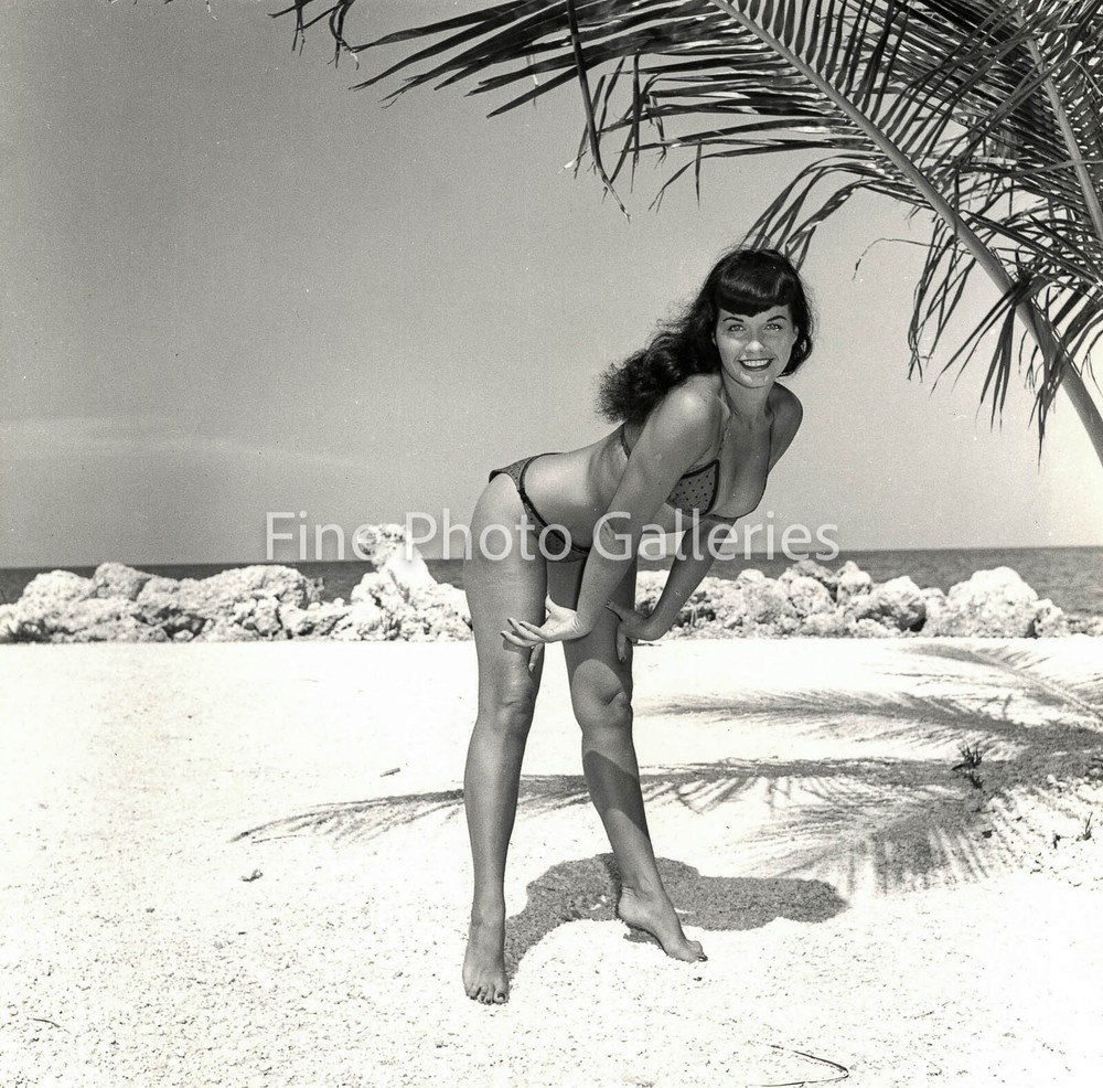 1954 Vintage BETTIE PAGE By BUNNY YEAGER Key West Original Stamped Silver Photo