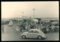 1960 VW Beetle Car and Bus – People Ferry Dock – 1960s – Photo 10x7cm