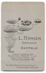 Photograph L. Hansen, Kappeln, portrait of a young woman CDV / cabinet photo