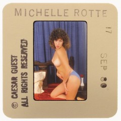 MICHELLE ROTTE ~ Vintage 1980s Girlie Pin Up 35MM SLIDE ~ Original Photo Nude n9