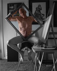 2 prints of nude male art model pose picture, 5×7″ & 8×10″
