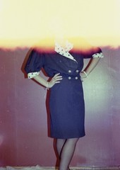 MISTAKE, first frame on film roll, elegant woman, in home made studio, unusual,