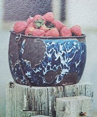 Art Gore Signed & Numbered Framed East Meets West 1971 Strawberry On The Fence