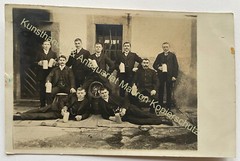 orig. Photo Postcard 1913 Aalen Men Students Beer