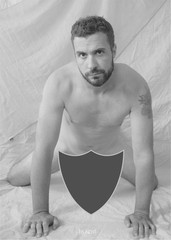 Nude male art model photographic prints, 1 color, 3 greyscale 5×7″