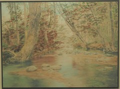 Antique Fred Thompson Woodland Symphony Hand Tinted Photograph Framed