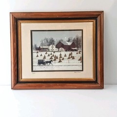 Amish Winter Landscape Photo By Wade Wilcox 17.5× 14.5 Mat & Framed Signed ’06
