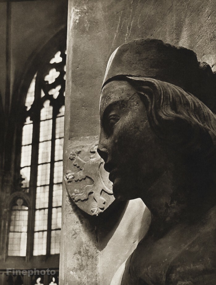 1942 Josef Sudek Prague St Vitus Cathedral Sculpture Statue Religion Photo Art