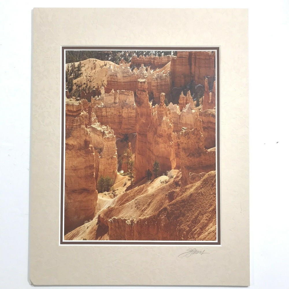 Original Photograph by John Gavrilis NAVAJO TRAIL BRYCE CANYON Signed w/Mat