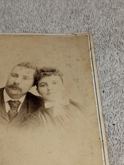 Affectionate couple Cabinet Card Portrait Thomas Ottumwa Iowa