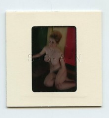 Org Camera Club Nude 60s 35mm Slide / Negative- Super Endowed Woman- Necklace 10