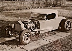 ALFREDO VALENTE Original Vintage Silver Gelatin Hot Rod Roadster Car Photograph