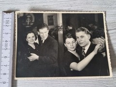 Original photo pretty women, flag GDR, Probstzella 1954 (2)