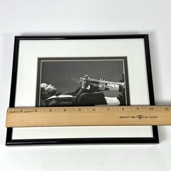 Vintage Louis Armstrong Jazz Trumpet Framed B&W Photo Print 8×10 Gloaguen 1990s