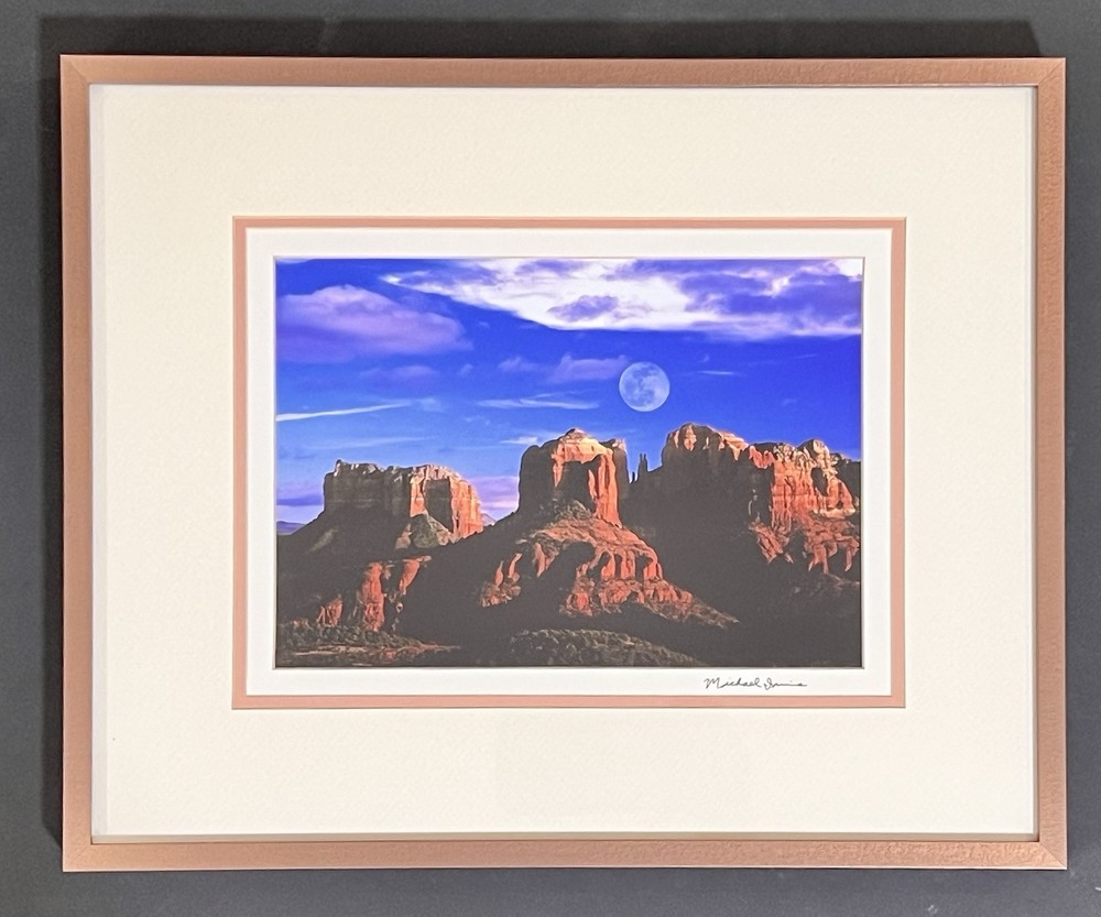 Michael Irvine Signed Art Photography: Afternoon Moon Sedona, AZ