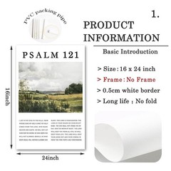 Psalm 121 Wall Art Vintage Landscape Pictures Inspirational Christian Posters…