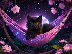 Digital Art Ai Image Picture Photo Wallpaper for Phone Screen Desctop Black Cat