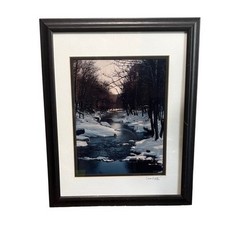 Winter Nature Landscape Scene Signed Photograph Artwork by Sam Pathi Framed
