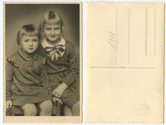 33896 – Two Sisters in Photo Studio – Photo, Dated 1938