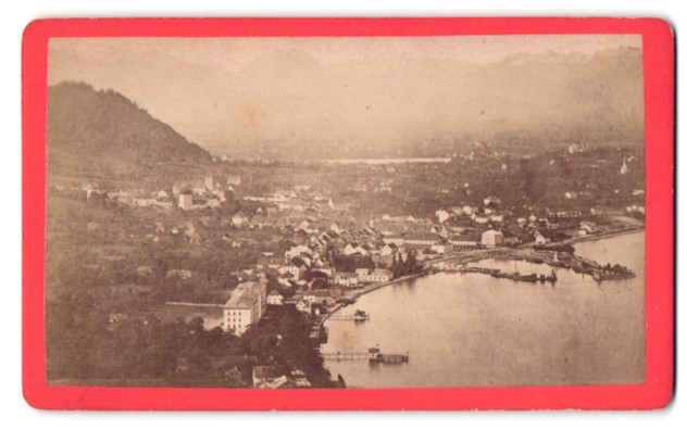 Photograph Th. Immler, Bregenz, view Bregenz, panorama of the city with the harbor
