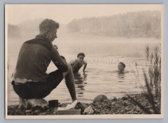 Seeon 1949 – Young Men and Woman Bathing – Vintage Photo 1940s