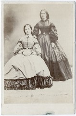 Ladies In Gorgeous Dresses, Early Original CdV Circa 1865