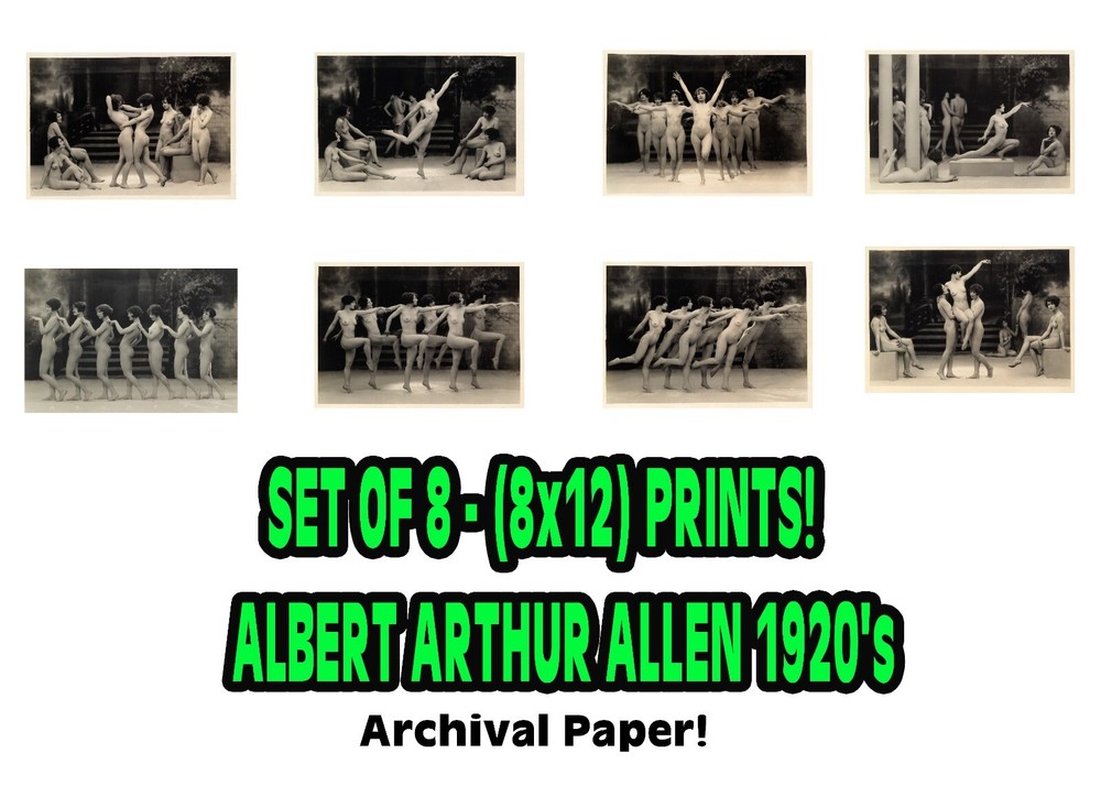 8 Photo SET by Albert Arthur Allen – Vintage 1920’s Nudes ART DECO