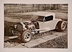 ALFREDO VALENTE Original Vintage Silver Gelatin Hot Rod Roadster Car Photograph