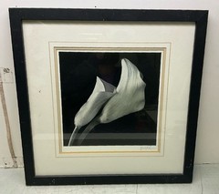 Framed Black and White Calla Lilies Photograph Print