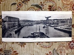 3 ORIGINAL PANORAMIC PHOTOGRAVURE ENGRAVINGS of BREST by ARTAUD ET NOZAIS c 1915