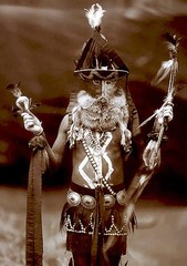 Navajo Indian with Mask by Renowned Edward S. Curtis, c1904 New Print