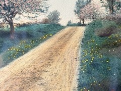 Wallace Nutting Hand-Colored Photograph A New Hampshire Road Pencil Signed