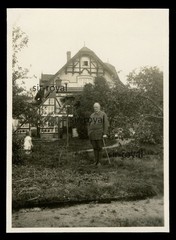 Man in Front of House 1931 in Vierhöfen – 1930s – Architecture – Photo 9x12cm
