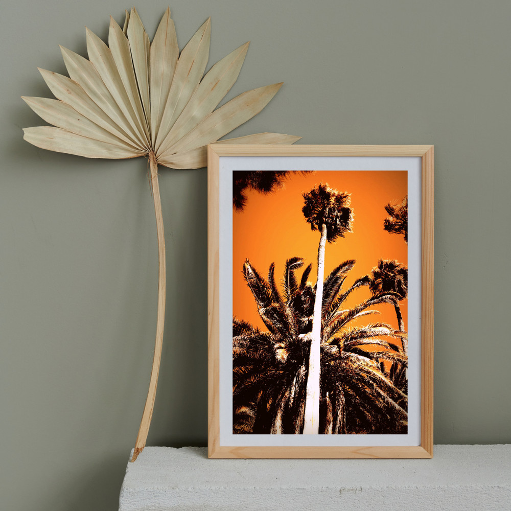 Palm Tree Beach Wall Art Print 5×7 – Coastal Landscape Photography Décor