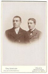 Photograph Emil Schweizer, Aalen, Bahnhofstrasse, middle-class men in suits