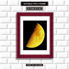 Wall Decor Home & Office 8×10 inch Moon (Yellow FirstQuarter) Photo Print M7715