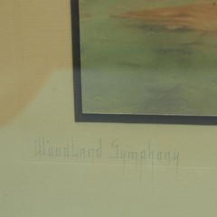 Antique Fred Thompson Woodland Symphony Hand Tinted Photograph Framed