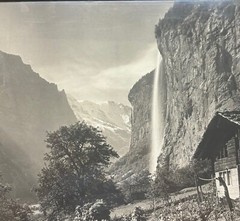 Antique GEBRUDER WEHRLI Staubbach Falls SWITZERLAND Waterfall Landscape PHOTO