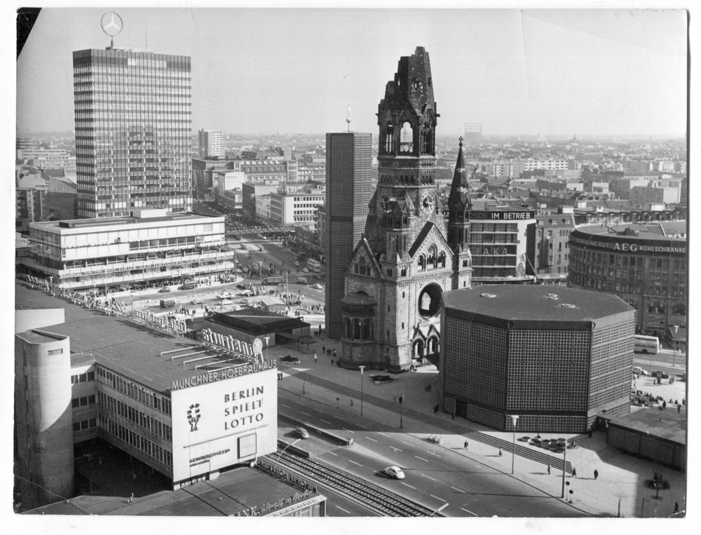 Old Photo Berlin Memorial Church & European Center, 18x24cm