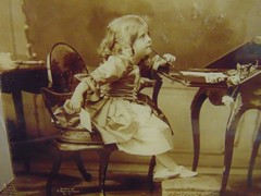 Antique Portrait Photo Woman Child Writing Reading Baker’s Art Gallery 1898 Ohio