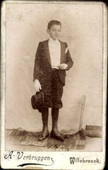 CdV Willebroeck Flanders Antwerp, boy in tailcoat, portrait – 11093216