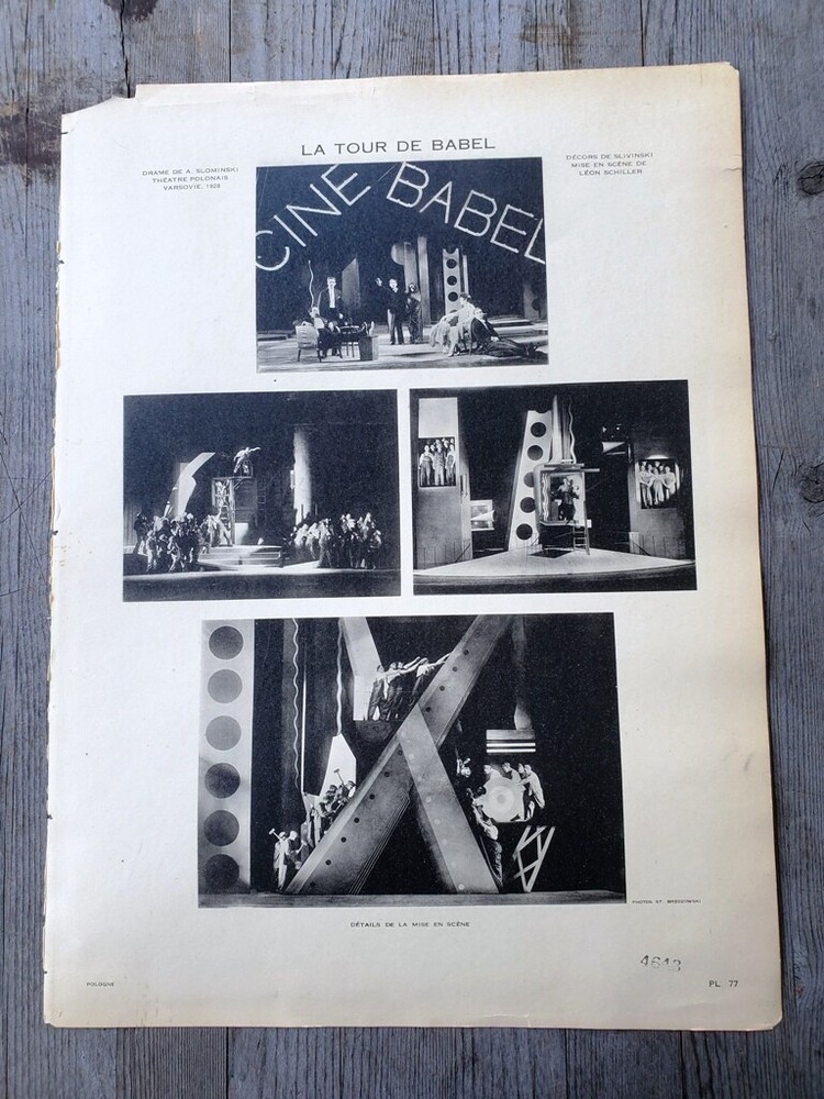 Vintage Collotype Photo 1920’s Modernist Stage Design Leon Schiller Scenography