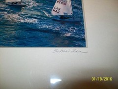 Original Ellen Schneider Florida Sailboat Real photo signed matted frame ready