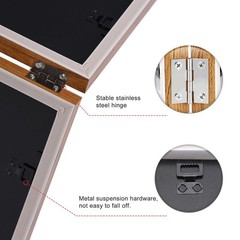 Double Hinged 4×4 Picture Frame with Real Glass-Tabletop or Wall Mounted, Dis…